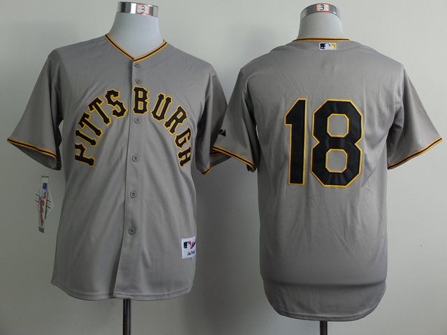 Men Pittsburgh Pirates #18 Walker Grey Throwback 1953 MLB Jerseys->pittsburgh pirates->MLB Jersey